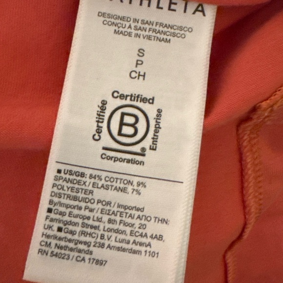 Athleta Studio Tank Top Small Coral Boxy Muscle Athleisure - Picture 4 of 5